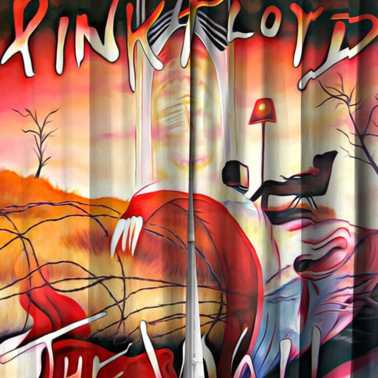 Pink Floyd Window Curtains - The Wall Water Color Painting