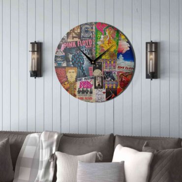 Pink Floyd Wooden Clock - Vintage Rock Concert Posters