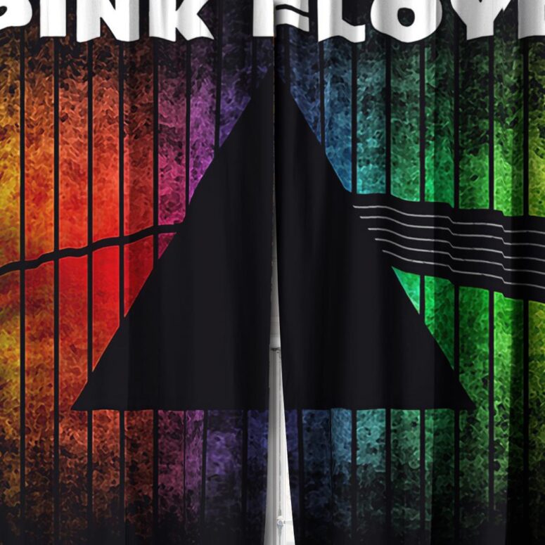Pink Floyd Window Curtains - Dark Side Of The Moon Prism Rainbow Gradient Pink Floyd Window Curtains - Dark Side Of The Moon Prism Rainbow Gradient