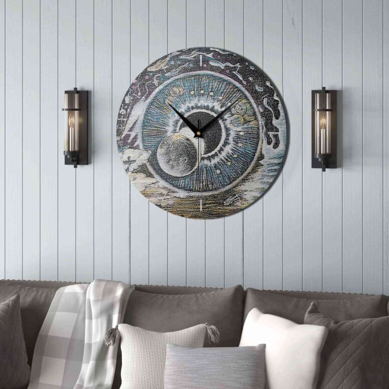 Pink Floyd Wooden Clock - Pulse Sketch