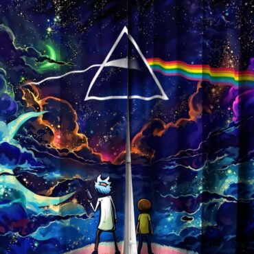Pink Floyd Window Curtains - Rick and Morty The Dark Side Of The Moon