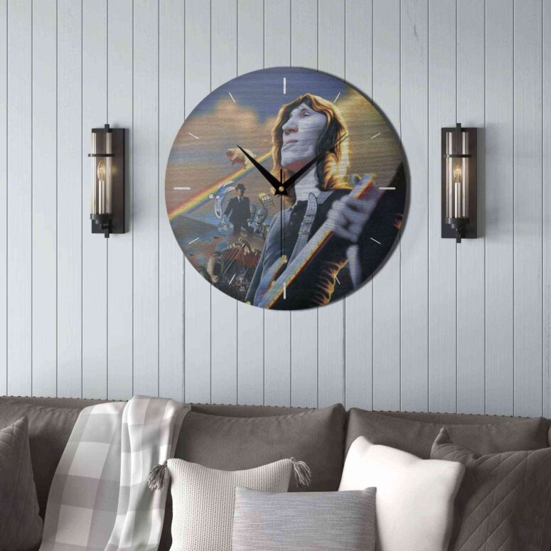 Pink Floyd Wooden Clock - Roger Waters Album Cover Painting Pink Floyd Wooden Clock - Roger Waters Album Cover Painting