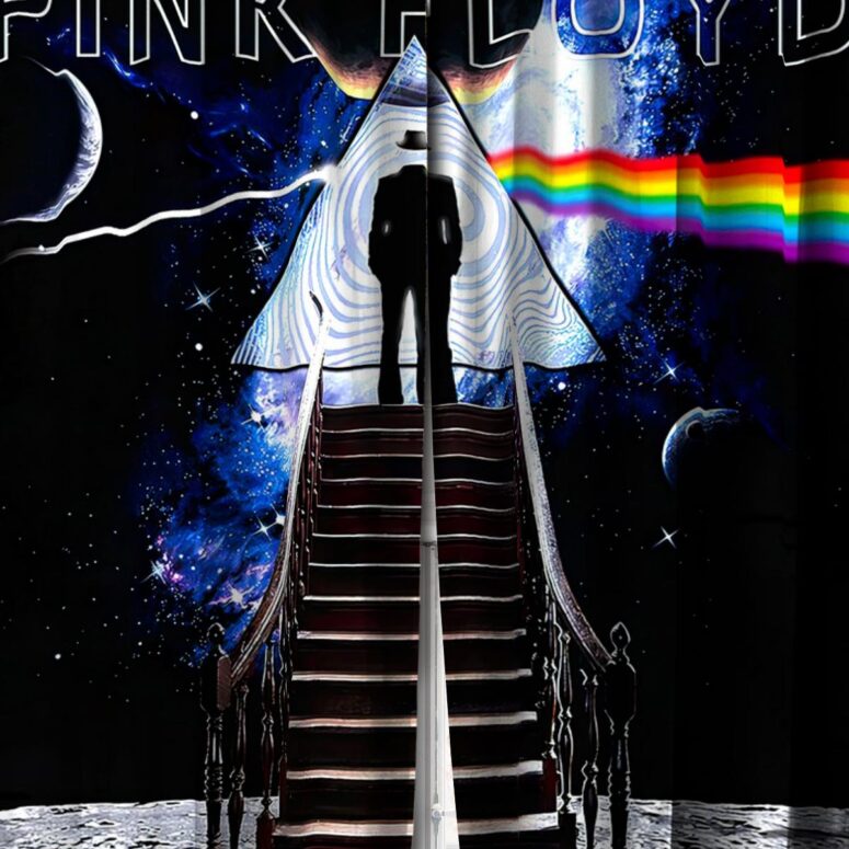Pink Floyd Window Curtains - Stairway To The Moon Pink Floyd Window Curtains - Stairway To The Moon