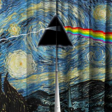 Pink Floyd Window Curtains - Starry Night Dark Side Of The Moon Van Gogh