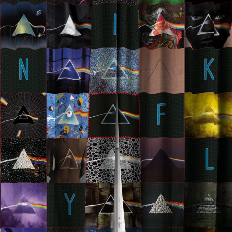 Pink Floyd Window Curtains - The Dark Side of the Moon 40th Anniversary Blue Pink Floyd Window Curtains - The Dark Side of the Moon 40th Anniversary Blue