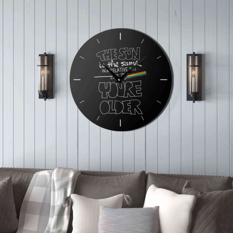 Pink Floyd Wooden Clock - The Sun Is The Same In A Relative Way Pink Floyd Wooden Clock - The Sun Is The Same In A Relative Way