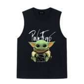 Baby Yoda Hugs Pink Floyd Album Star Wars Front Tank Black@1x 1 1 - OtherBrick