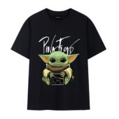 Baby Yoda Hugs Pink Floyd Album Star Wars Front Tshirt Black@1x 1 1 - OtherBrick