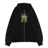 Baby Yoda Hugs Pink Floyd Album Star Wars Front Ziphoodie Black 1 - OtherBrick