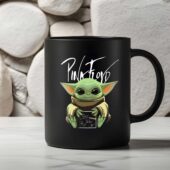 Baby Yoda Hugs Pink Floyd Album Star Wars Mug Black 3 - OtherBrick