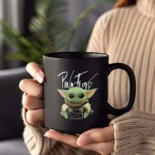 Baby Yoda Hugs Pink Floyd Album Star Wars Mug Black 4 - OtherBrick