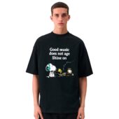 Good Music Does Not Age Shine On Pink Floyd Snoopy Front Shirt Man Black - OtherBrick