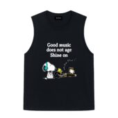 Good Music Does Not Age Shine On Pink Floyd Snoopy Front Tank Black - OtherBrick
