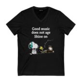 Good Music Does Not Age Shine On Pink Floyd Snoopy Front Vneck Black - OtherBrick