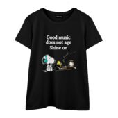 Good Music Does Not Age Shine On Pink Floyd Snoopy Front Wtee Black - OtherBrick