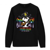 Joe Cool Snoopy Side Of The Moon Front Longsleeve Black - OtherBrick