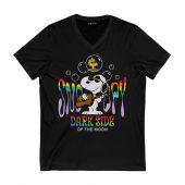 Joe Cool Snoopy Side Of The Moon Front Vneck Black - OtherBrick