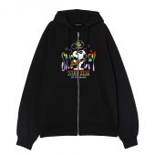 Joe Cool Snoopy Side Of The Moon Front Ziphoodie Black - OtherBrick