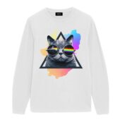 Lucifer Sam Meow Watching Pink Floyd Shirt Lucifer Sam Meow Watching Pink Floyd Shirt Front Longsleeve White - OtherBrick