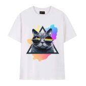 Lucifer Sam Meow Watching Pink Floyd Shirt Front Tshirt White - OtherBrick