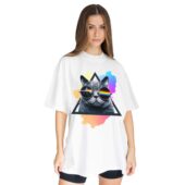 Lucifer Sam Meow Watching Pink Floyd Shirt Front Woman Shirt White - OtherBrick