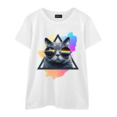Lucifer Sam Meow Watching Pink Floyd Shirt Front Wtee White - OtherBrick