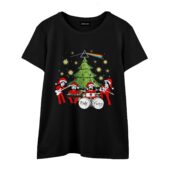 Pink Floyd Band Merry Christmas Tree Front Wtee Black - OtherBrick