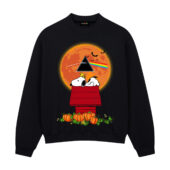 Snoopy And Woodstock Dark Side Of The Moon Pink Floyd Halloween Front Sweatshirt Black - OtherBrick