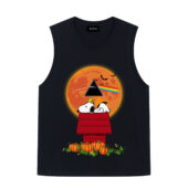Snoopy And Woodstock Dark Side Of The Moon Pink Floyd Halloween Front Tank Black - OtherBrick
