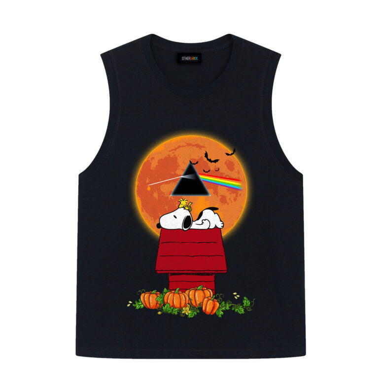 Snoopy and Woodstock Dark Side Of The Moon Pink Floyd Halloween Shirt