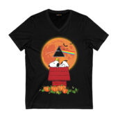 Snoopy And Woodstock Dark Side Of The Moon Pink Floyd Halloween Front Vneck Black - OtherBrick