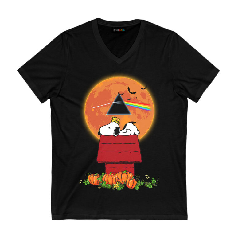 Snoopy and Woodstock Dark Side Of The Moon Pink Floyd Halloween Shirt