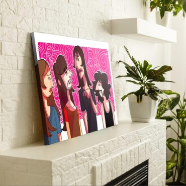Pink Floyd Band Cartoon Art Poster Canvas