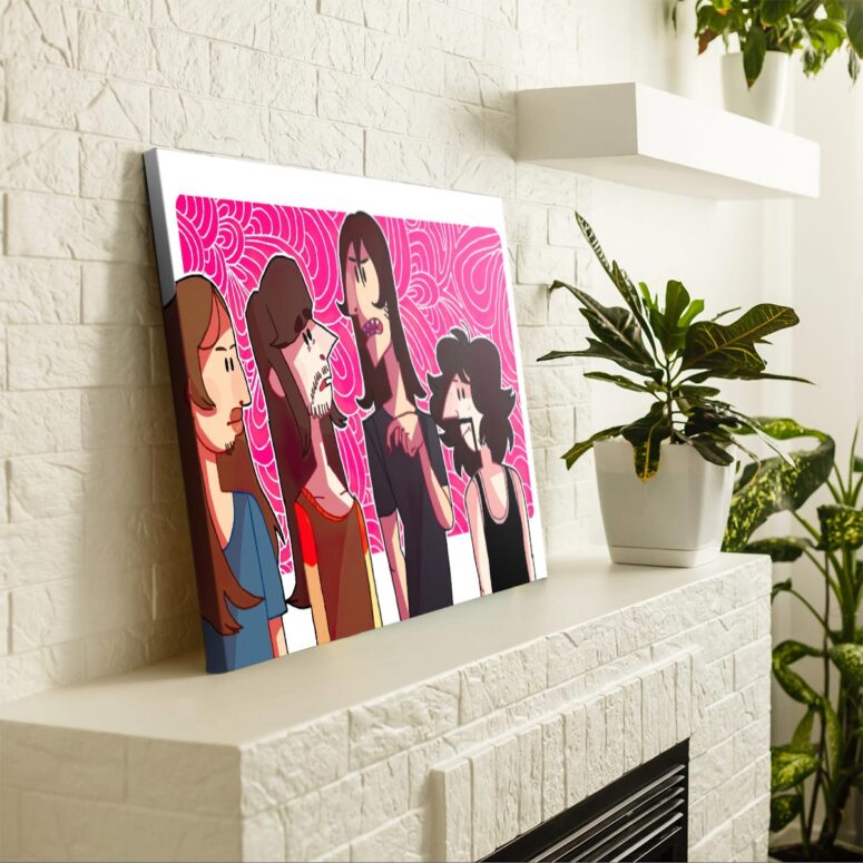 Pink Floyd Band Cartoon Art Poster Canvas