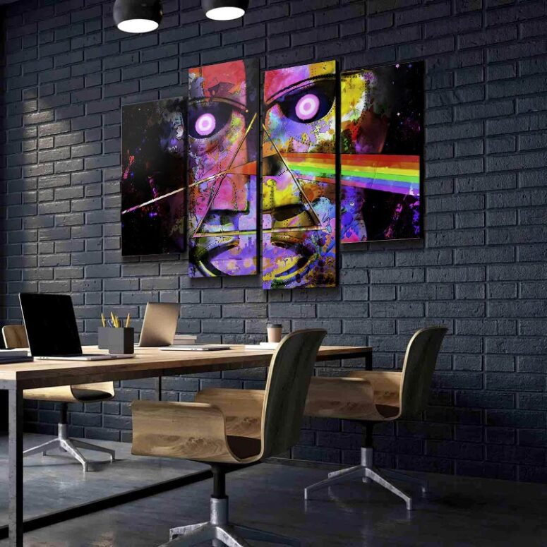 DSOTM x The Division Bell psychedelic art Pink Floyd Poster Pink Floyd Canvas DSOTM x The Division Bell psychedelic art Pink Floyd Poster Pink Floyd Canvas