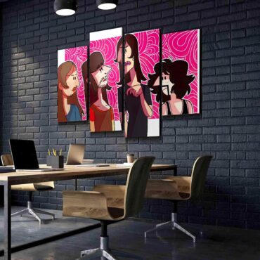 Pink Floyd Band Cartoon Art Poster Canvas Pink Floyd Band Cartoon Art Poster Canvas