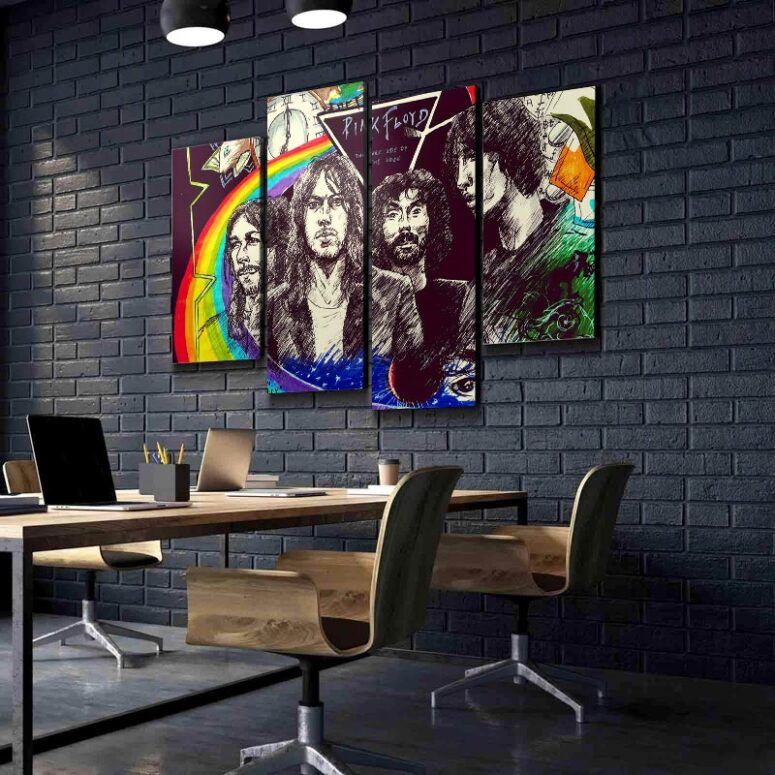 Pink Floyd The dark side of the moon Illustration Poster Canvas
