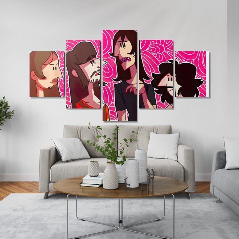 Pink Floyd Band Cartoon Art Poster Canvas