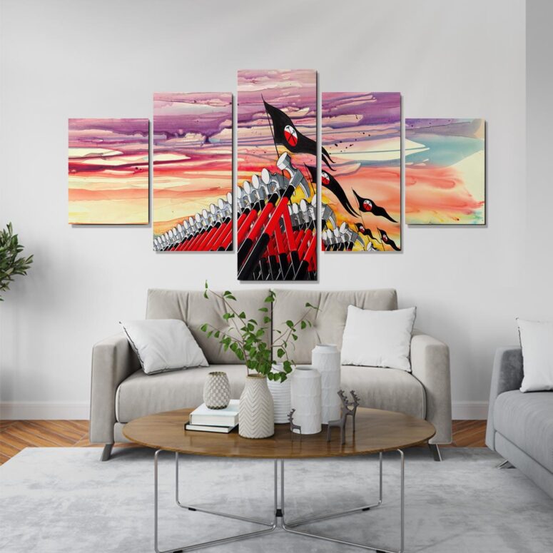 The Wall Hammer Drawing Art Pink Floyd Poster Pink Floyd Canvas