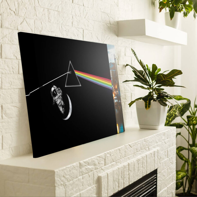 Dark Side Of The Moon and Astronaut Moon Pink Floyd Canvas