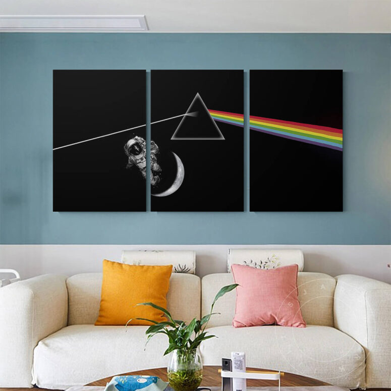 Dark Side Of The Moon and Astronaut Moon Pink Floyd Canvas