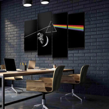 Dark Side Of The Moon and Astronaut Moon Pink Floyd Canvas