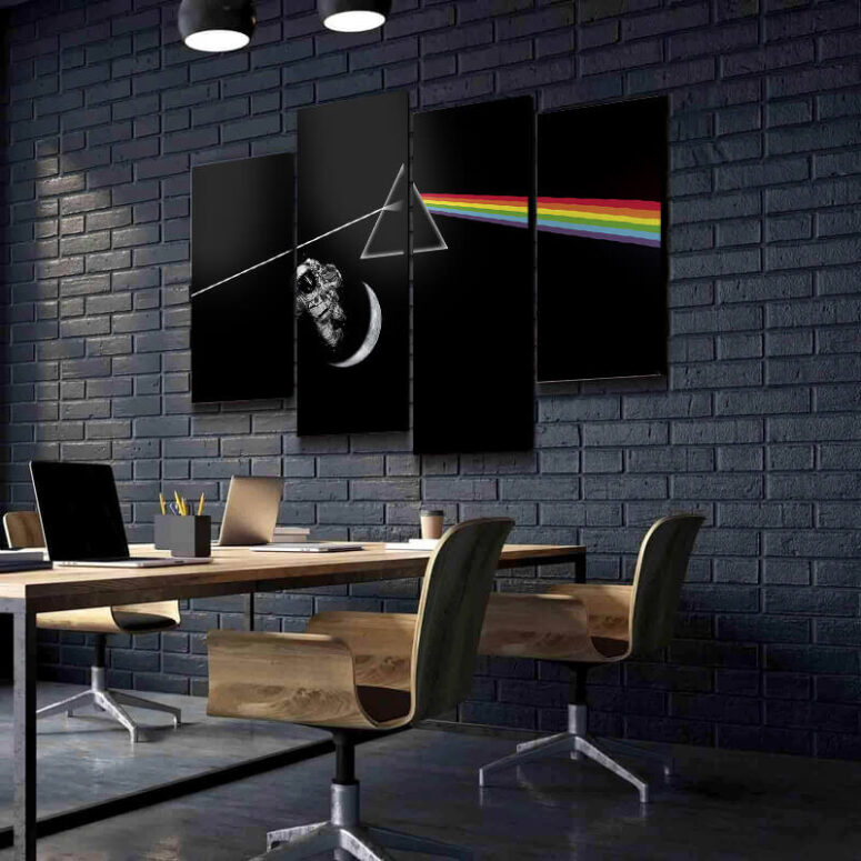 Dark Side Of The Moon and Astronaut Moon Pink Floyd Canvas