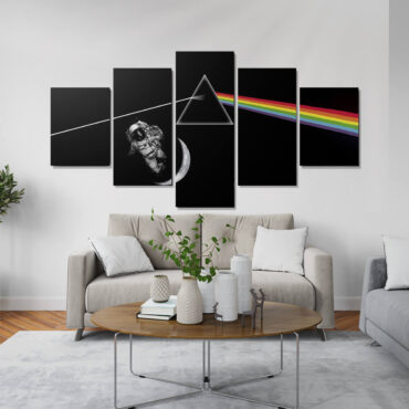 Dark Side Of The Moon and Astronaut Moon Pink Floyd Canvas Dark Side Of The Moon and Astronaut Moon Pink Floyd Canvas