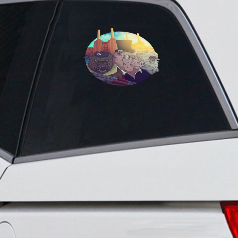 Dog Pig Sheep Animals Art Pink Floyd Car Sticker Decal Dog Pig Sheep Animals Art Pink Floyd Car Sticker Decal