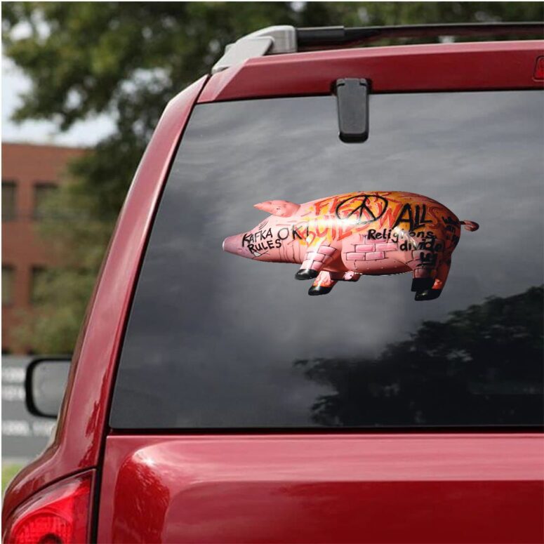 Pink Floyd Flying Pig Car Sticker Decal