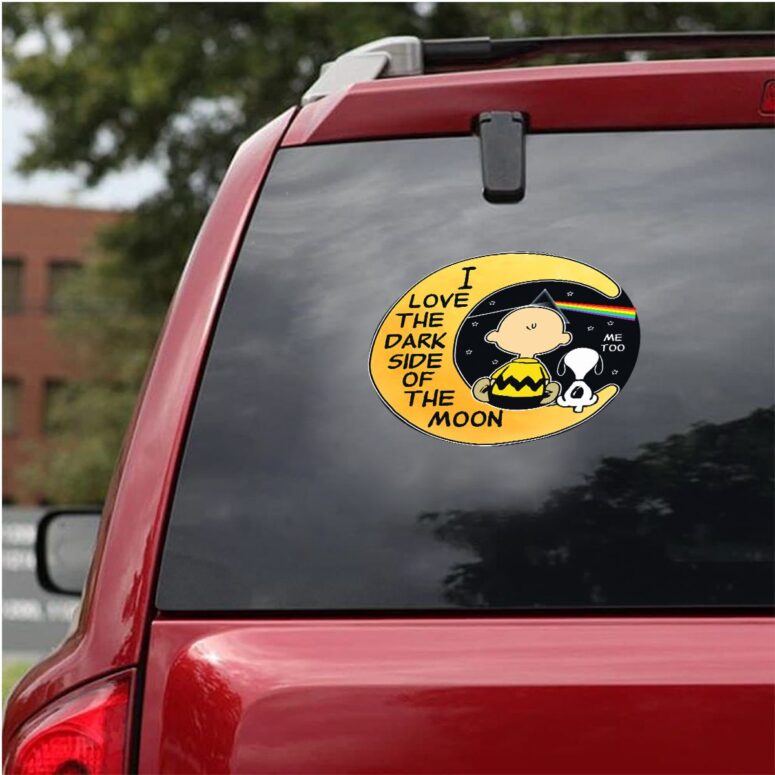 I Love The Dark Side Of The Moon Snoopy Pink Floyd Car Sticker Decal I Love The Dark Side Of The Moon Snoopy Pink Floyd Car Sticker Decal