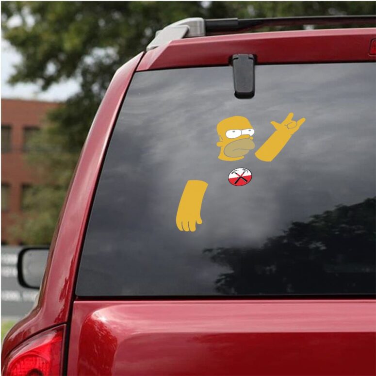 Simpson x The Wall Pink Floyd Car Sticker Decal Simpson x The Wall Pink Floyd Car Sticker Decal
