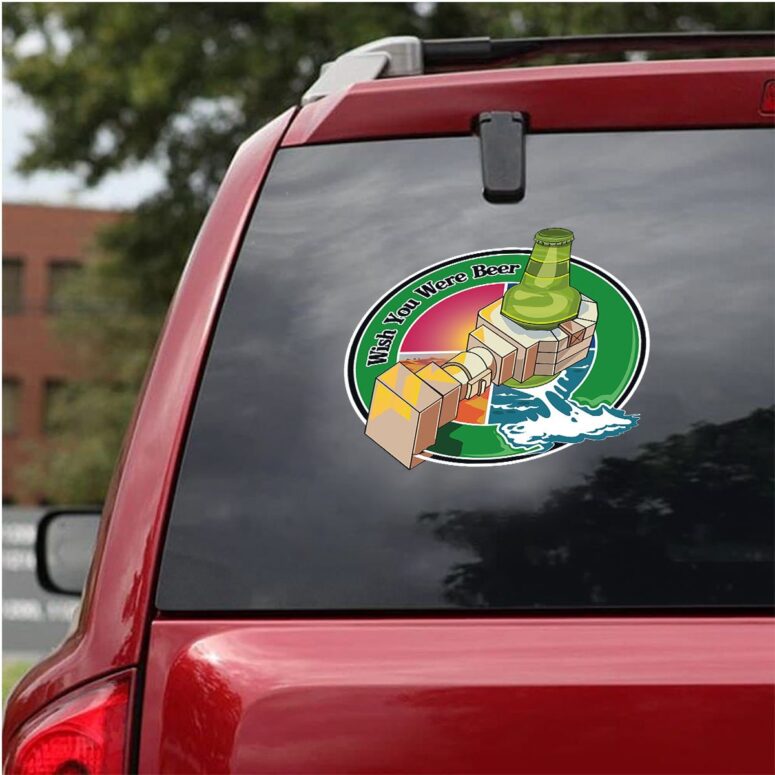 Wish You Were Beer Illustration Pink Floyd Car Sticker Decal Wish You Were Beer Illustration Pink Floyd Car Sticker Decal