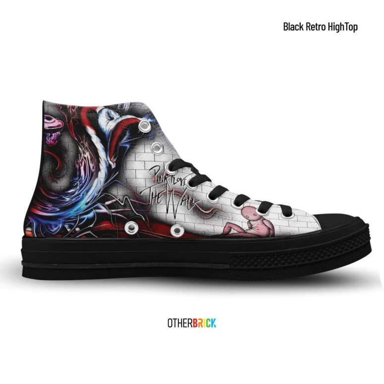The Wall Illustration Art - Pink Floyd Canvas Shoes The Wall Illustration Art - Pink Floyd Canvas Shoes